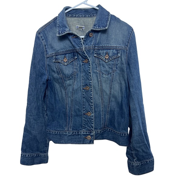 GAP Jackets & Blazers - Gap VTG 2002 Blue Denim Trucker Jacket Women‎ Wash Y2K Retro Streetwear Jean M